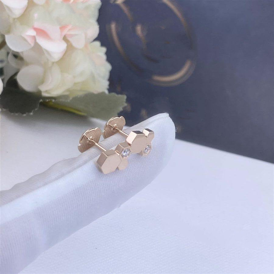 [Baslove]BEE LOVE PINK GOLD DIAMOND EARRINGS