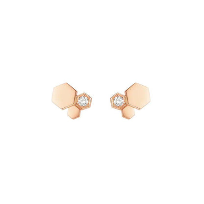 [Baslove]BEE LOVE PINK GOLD DIAMOND EARRINGS