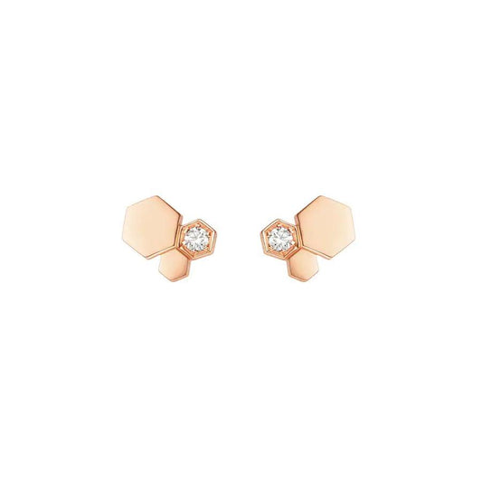 [Baslove]BEE LOVE PINK GOLD DIAMOND EARRINGS