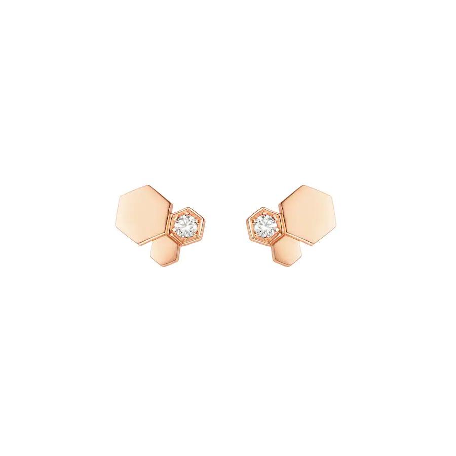 [Baslove]BEE LOVE PINK GOLD DIAMOND EARRINGS