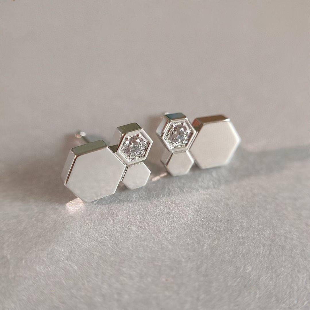 [Baslove]BEE LOVE SILVER DIAMOND EARRINGS