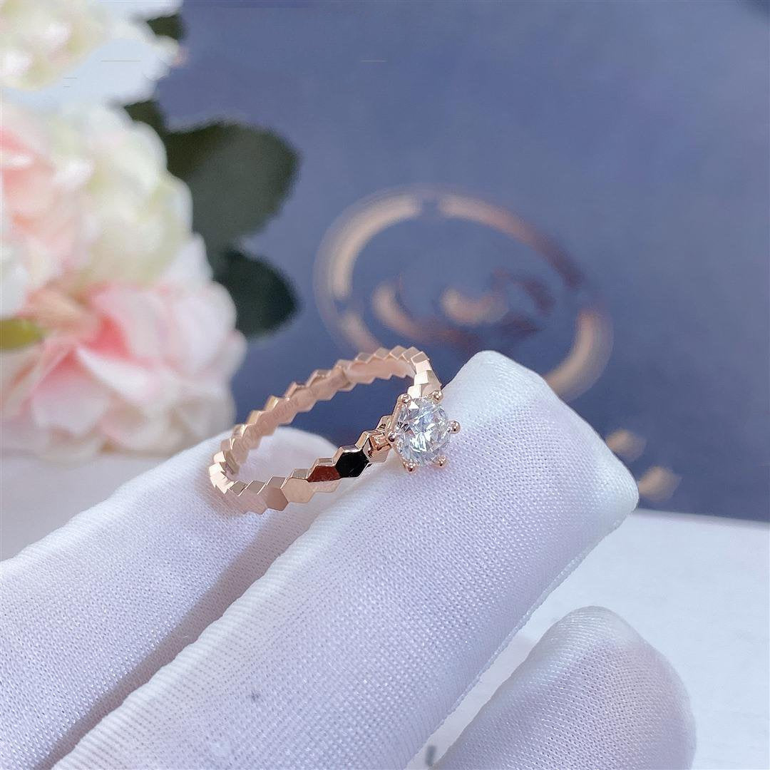 [Baslove]BEE LOVE RING PINK GOLD 1 DIAMOND