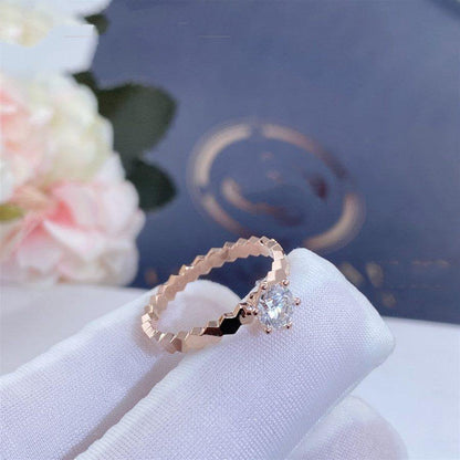 [Baslove]BEE LOVE RING PINK GOLD 1 DIAMOND