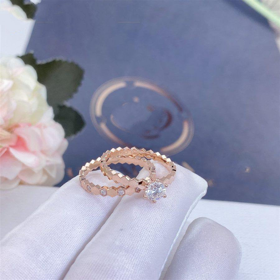 [Baslove]BEE LOVE RING PINK GOLD 1 DIAMOND