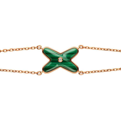 [Baslove]JEUX BRACELET MALACHITE PINK GOLD 1 DIAMOND