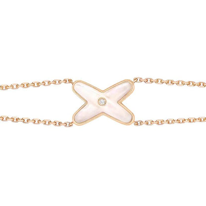 [Baslove]JEUX BRACELET WHITE MOP PINK GOLD 1 DIAMOND