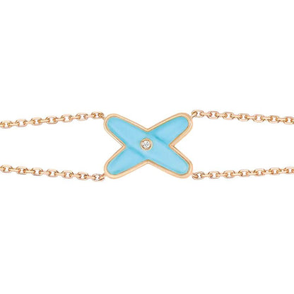 [Baslove]JEUX BRACELET TURQUOISE PINK GOLD 1 DIAMOND