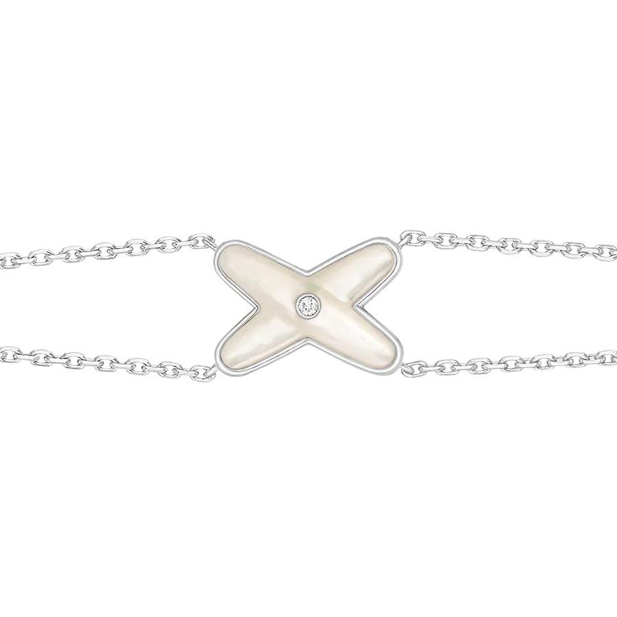 [Baslove]JEUX BRACELET WHITE MOP SILVER 1 DIAMOND