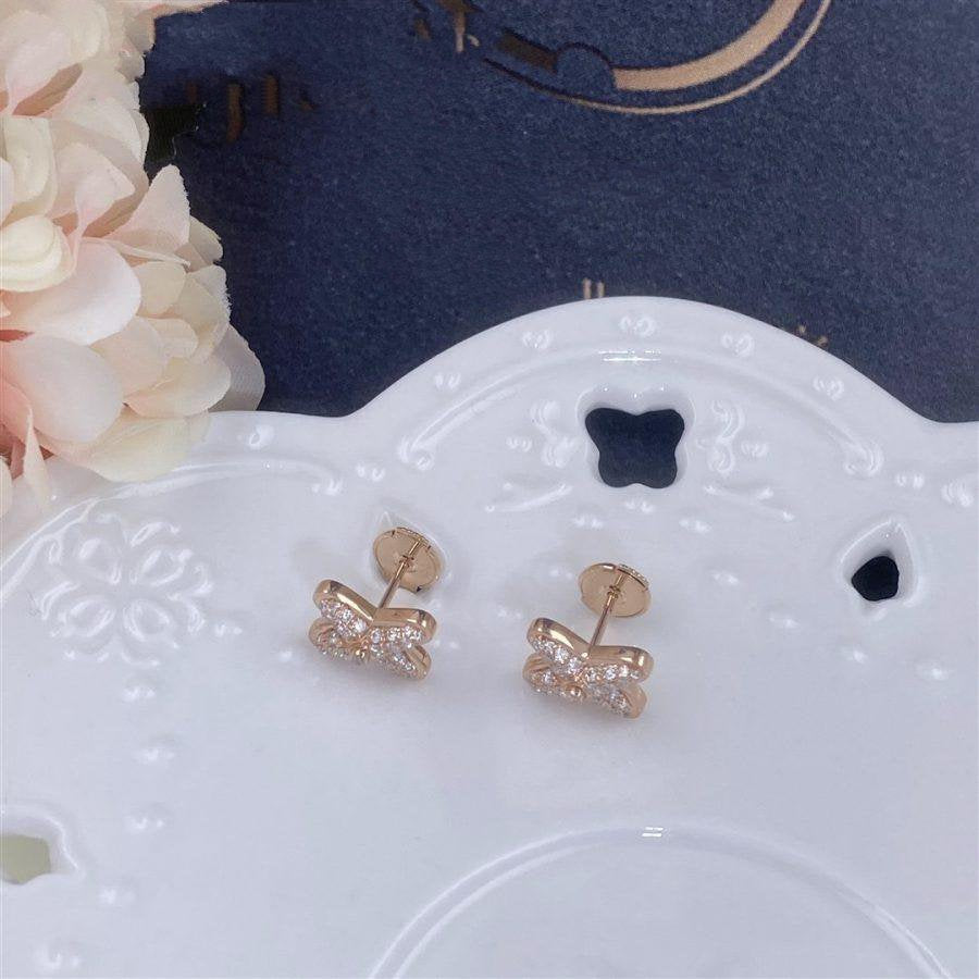 [Baslove]JEUX DE PINK GOLD DIAMOND EARRINGS