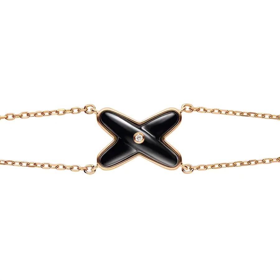 [Baslove]JEUX BRACELET ONYX PINK GOLD 1 DIAMOND