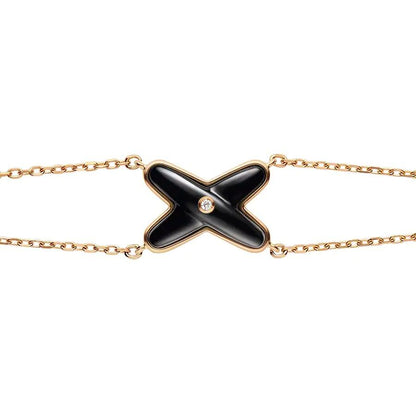 [Baslove]JEUX BRACELET ONYX PINK GOLD 1 DIAMOND