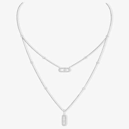 [AURORA]MOVE 2 ROW DIAMOND NECKLACE