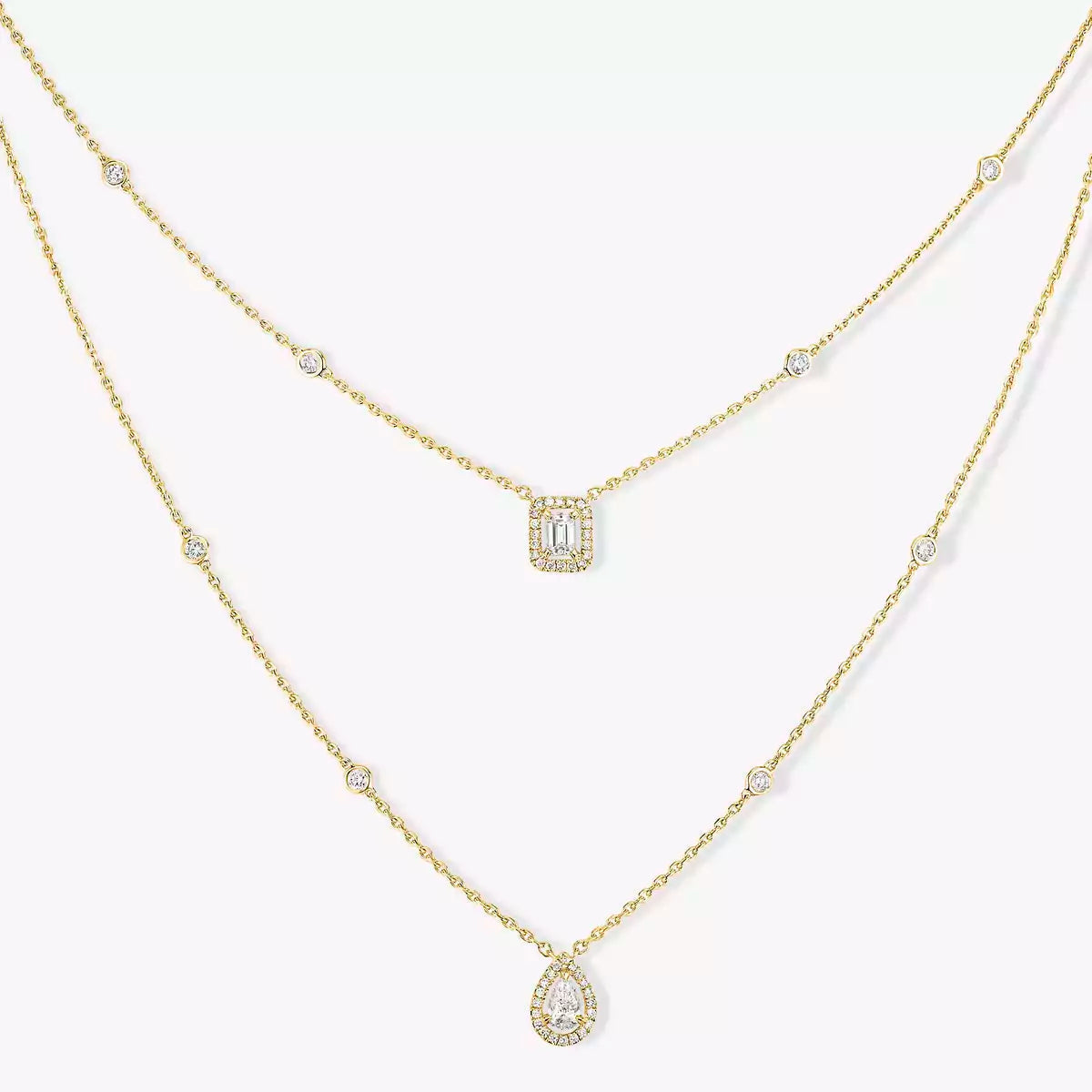 [AURORA]Diamond Necklace My Twin 2 Rows