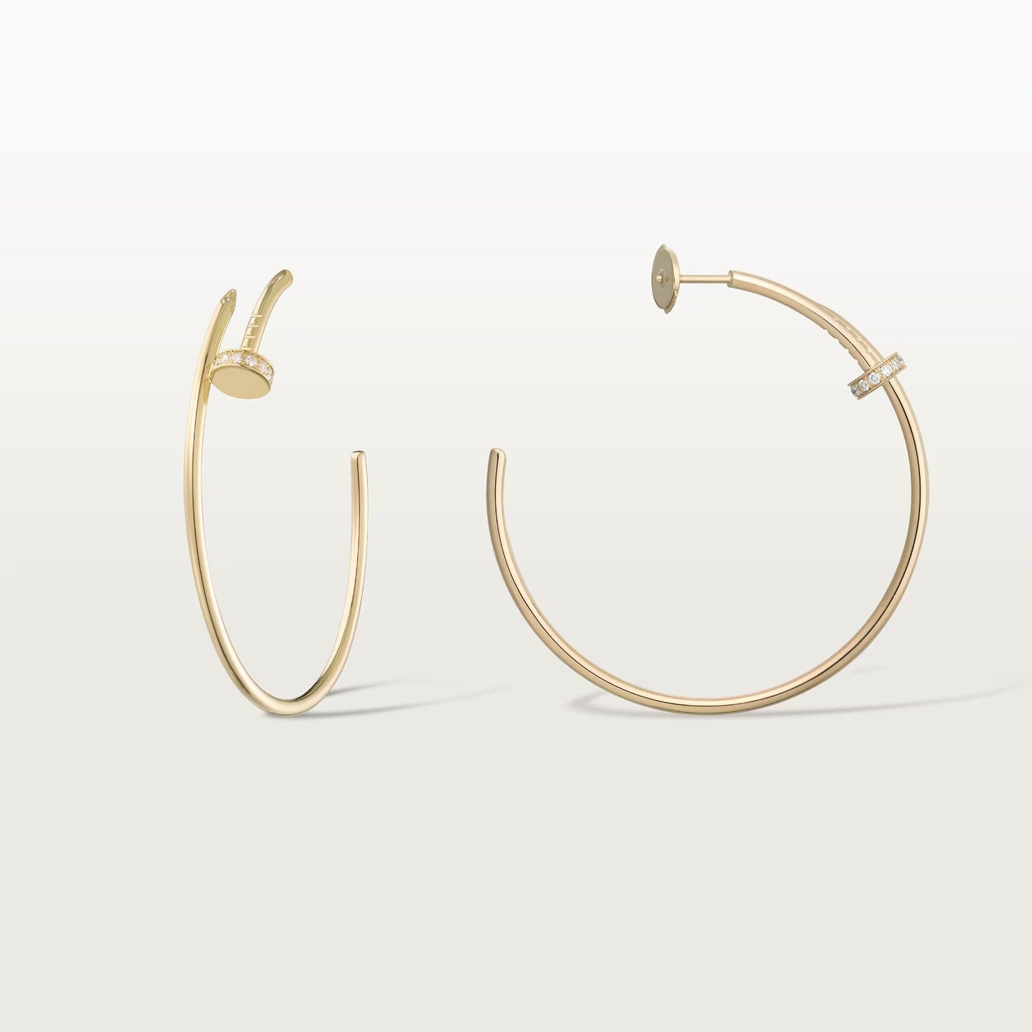[AURORA]JUSTE HALF DIAMOND LARGE EARRINGS
