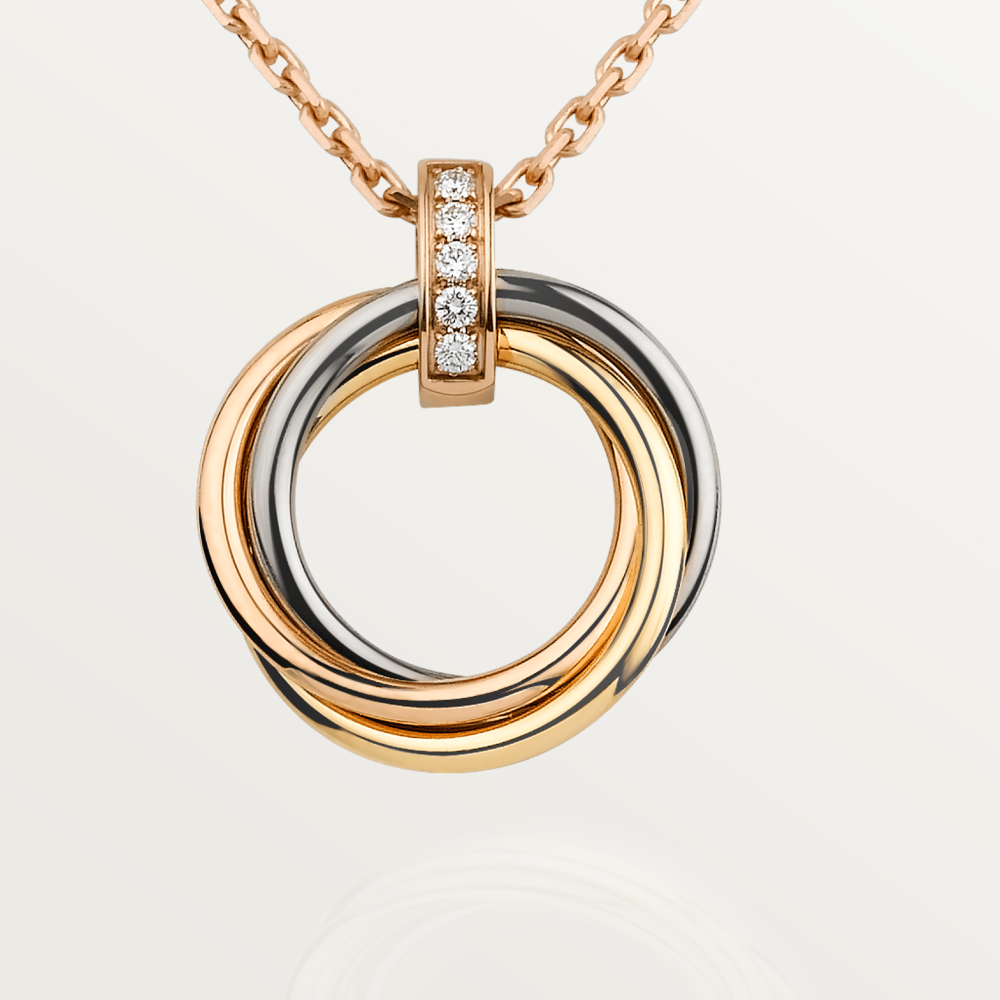 [Baslove]TRINITY NECKLACE GOLD  DIAMONDS