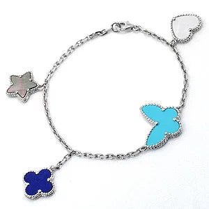 [Baslove]LUCKY SPRING SILVER BRACELET 4 MOTIF