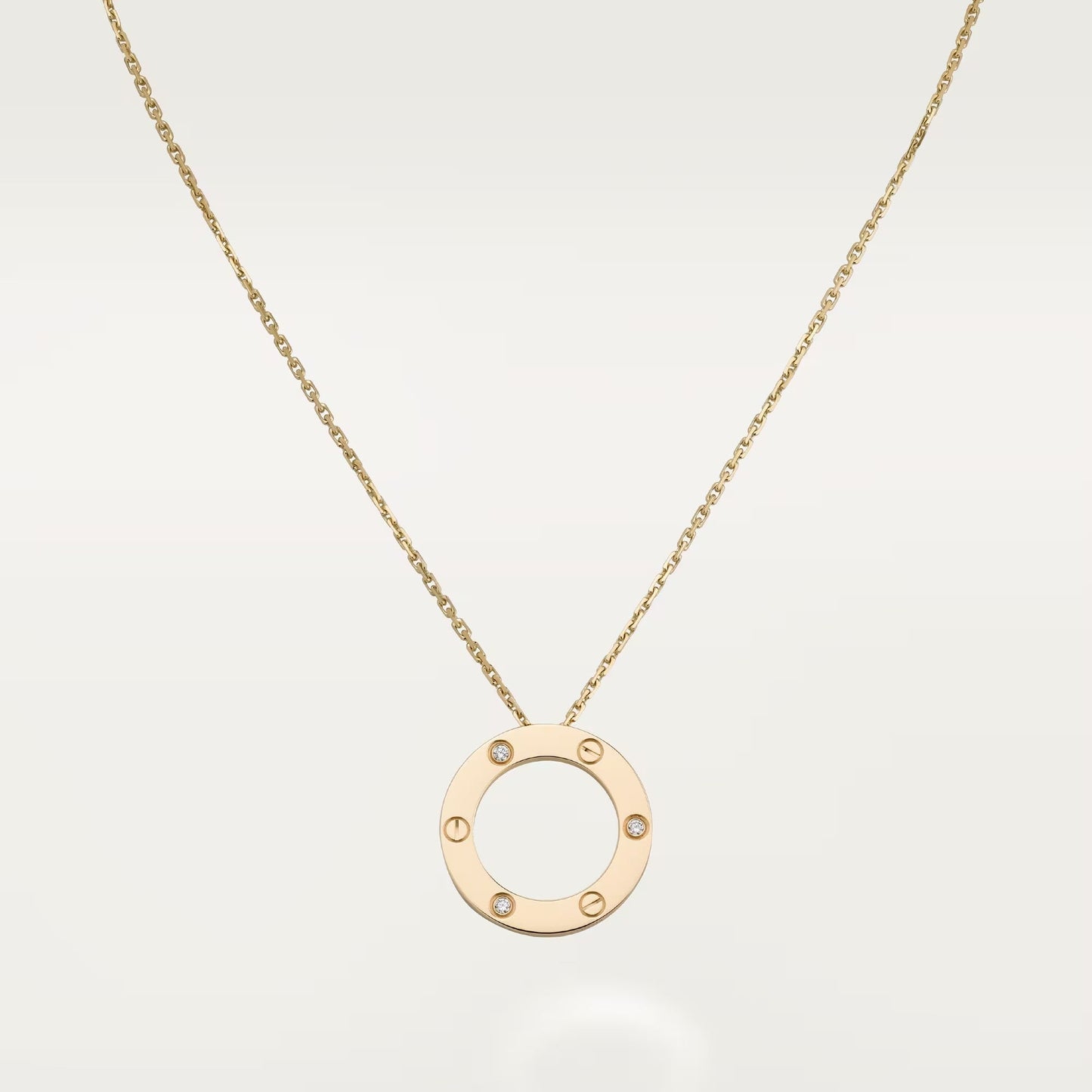 [AURORA]LOVE NECKLACE 16MM 3 DIAMONDS