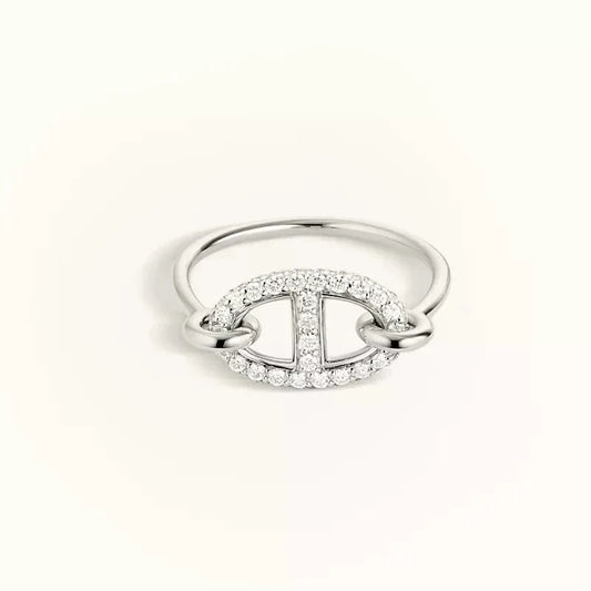 [Baslove]RONDE SMALL SILVER DIAMOND RING