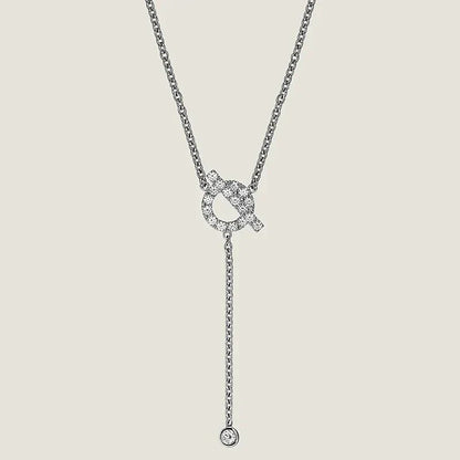 [Baslove]FINESSE SILVER DIAMOND NECKLACE