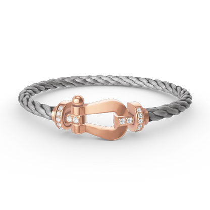 [Baslove]FORCE LARGE HORSESHOE HALF DIAMOND BRACELET ROSE GOLD