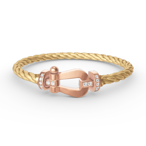 [Baslove]FORCE LARGE HORSESHOE HALF DIAMOND BRACELET ROSE GOLD