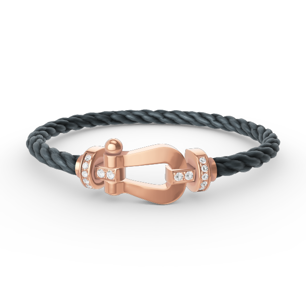 [Baslove]FORCE LARGE HORSESHOE HALF DIAMOND BRACELET ROSE GOLD