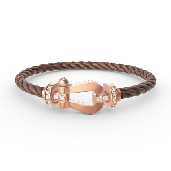 [Baslove]FORCE LARGE HORSESHOE HALF DIAMOND BRACELET ROSE GOLD