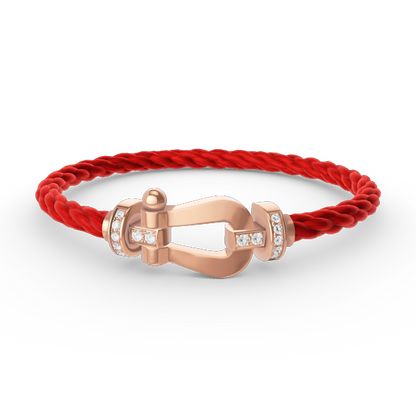 [Baslove]FORCE LARGE HORSESHOE HALF DIAMOND BRACELET ROSE GOLD