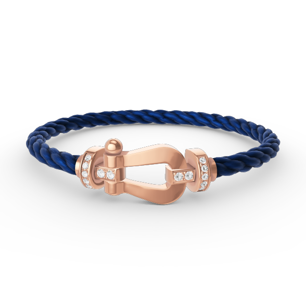 [Baslove]FORCE LARGE HORSESHOE HALF DIAMOND BRACELET ROSE GOLD