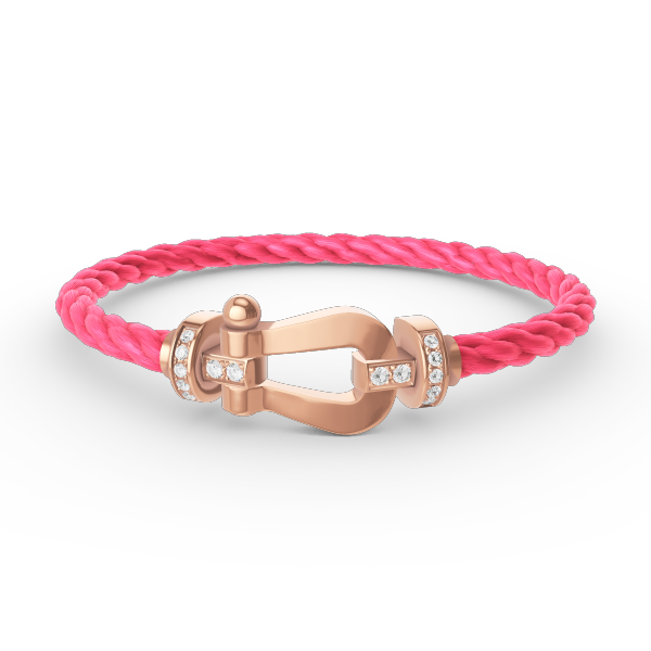 [Baslove]FORCE LARGE HORSESHOE HALF DIAMOND BRACELET ROSE GOLD