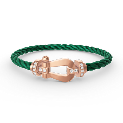 [Baslove]FORCE LARGE HORSESHOE HALF DIAMOND BRACELET ROSE GOLD