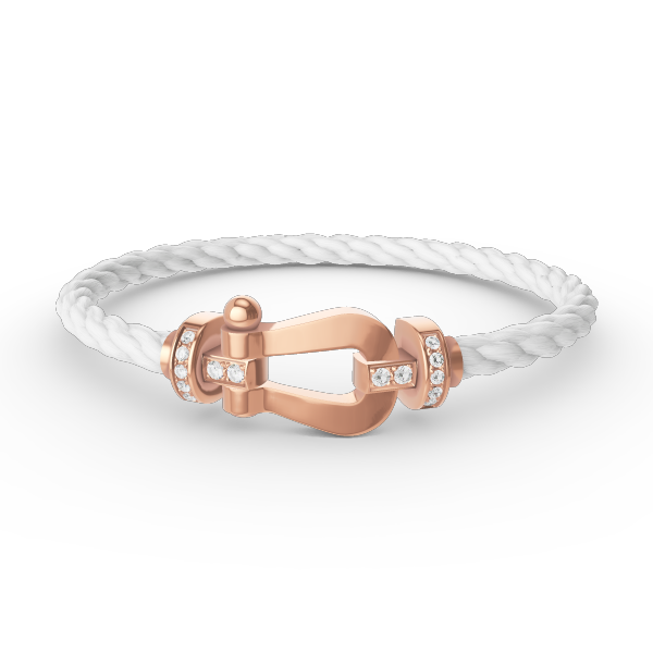 [Baslove]FORCE LARGE HORSESHOE HALF DIAMOND BRACELET ROSE GOLD