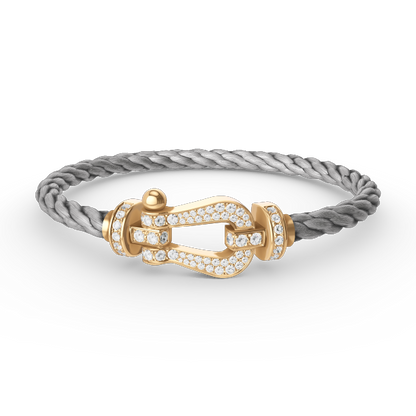 [Baslove]FORCE LARGE HORSESHOE FULL DIAMOND BRACELET GOLD