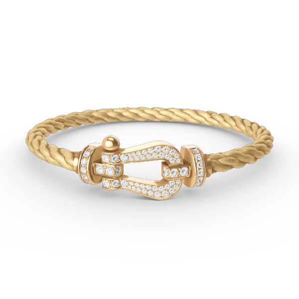 [Baslove]FORCE LARGE HORSESHOE FULL DIAMOND BRACELET GOLD