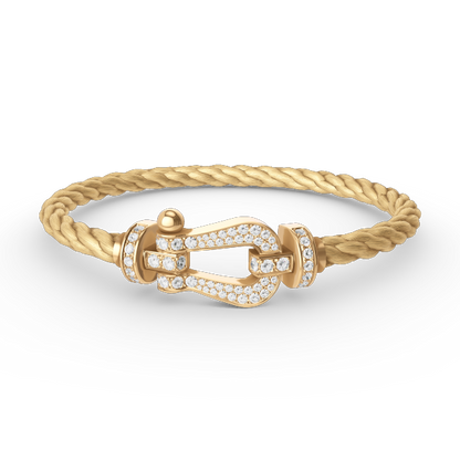 [Baslove]FORCE LARGE HORSESHOE FULL DIAMOND BRACELET GOLD