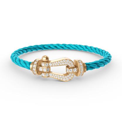 [Baslove]FORCE LARGE HORSESHOE FULL DIAMOND BRACELET GOLD