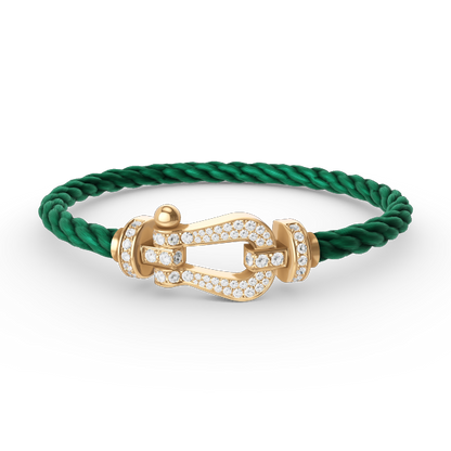 [Baslove]FORCE LARGE HORSESHOE FULL DIAMOND BRACELET GOLD