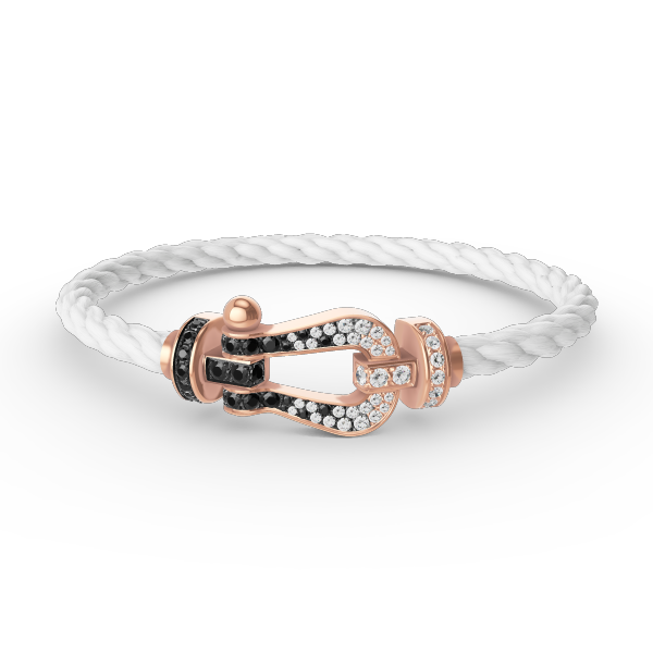 [Baslove]FORCE LARGE HORSESHOE BLACK WHITE DIAMOND BRACELET ROSE GOLD