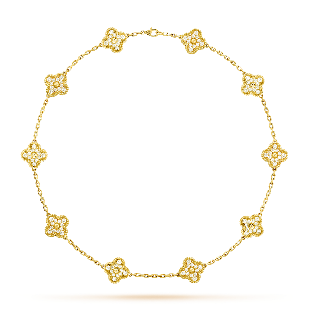 [AURORA]CLOVER 10 MOTIFS DIAMOND NECKLACE