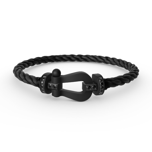 [Baslove]FORCE LARGE SERIES HORSESHOE BLACK SAMURAI BRACELET