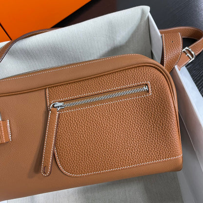 BOSTON NOUVEAU ON BOBY 29 SHOULDER BAG IN BRONZE BROWN CALFSKIN