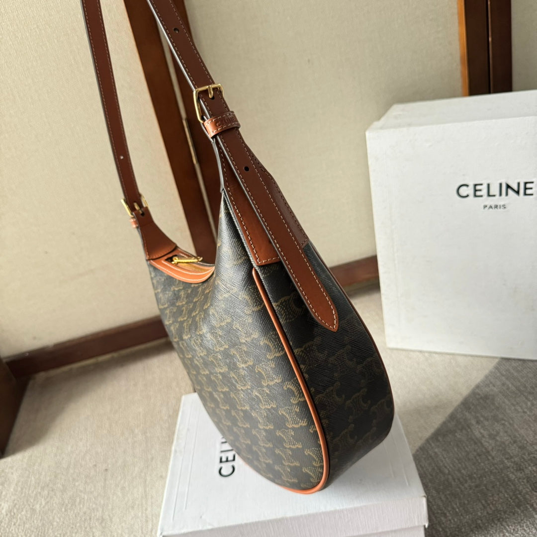 SMALL HELOÏSE BAG CUIR 22 IN BLACK TRIOMPHE CANVAS