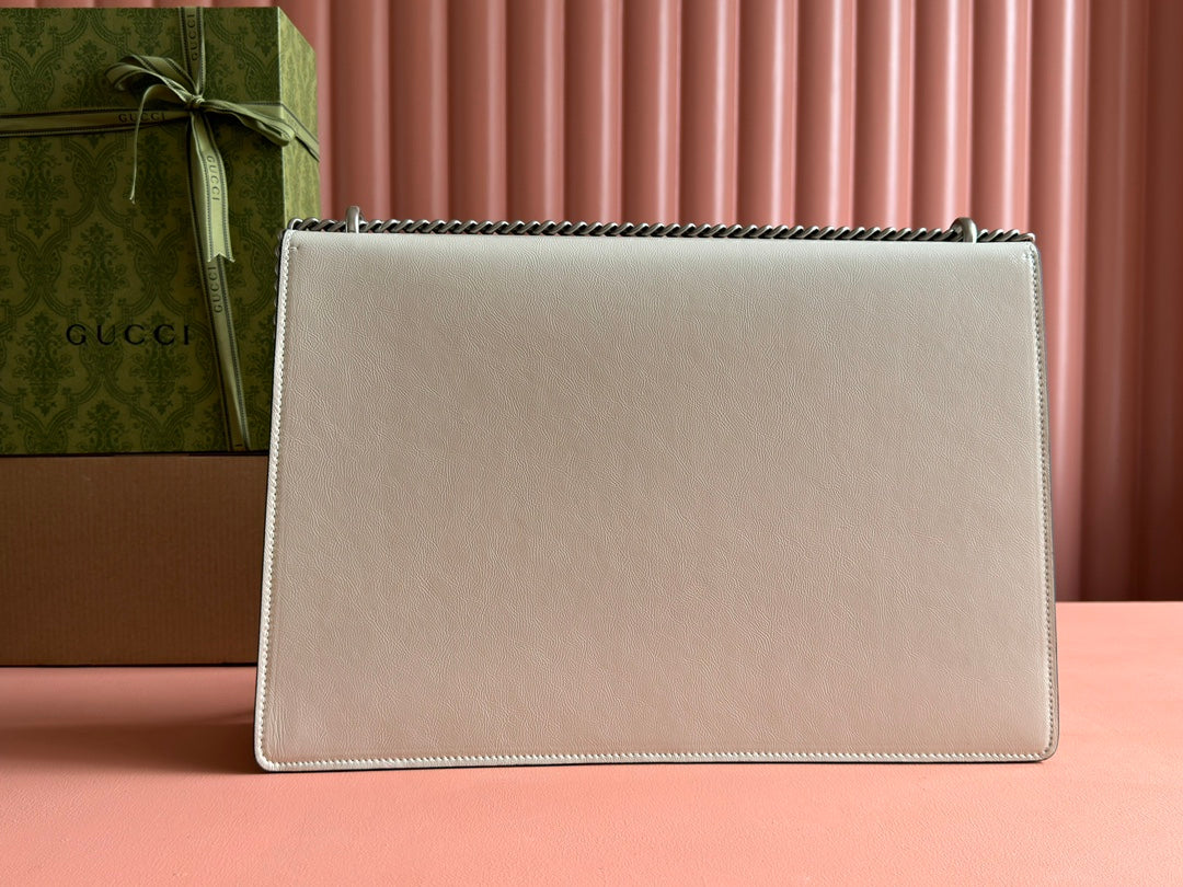 DIONYSUS LAGRE SHOULDER BAG 42 IN OFF WHITE GLOSSY LAMBSKIN