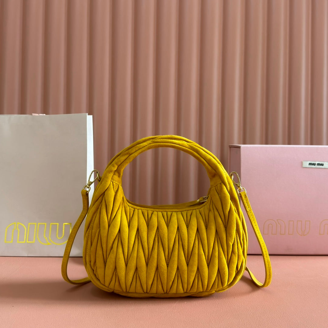 MM SUEDE HANDBAG 23 YELLOW