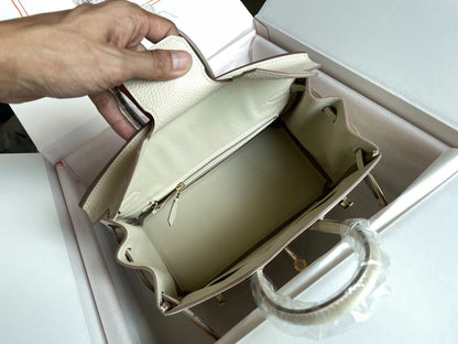 BIRKIN 25 BAG IN WHITE CREAM CALFSKIN WITH COLORFUL STICKER (MADE-TO-ODER)