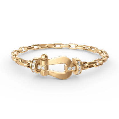 [Baslove]FORCE LARGE HORSESHOE CLASP  METAL BRACELET