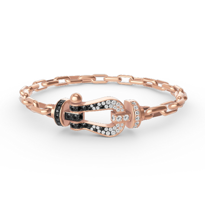 [Baslove]FORCE LARGE HORSESHOE CLASP  METAL BRACELET