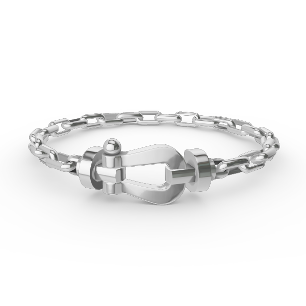 [Baslove]FORCE LARGE HORSESHOE CLASP  METAL BRACELET