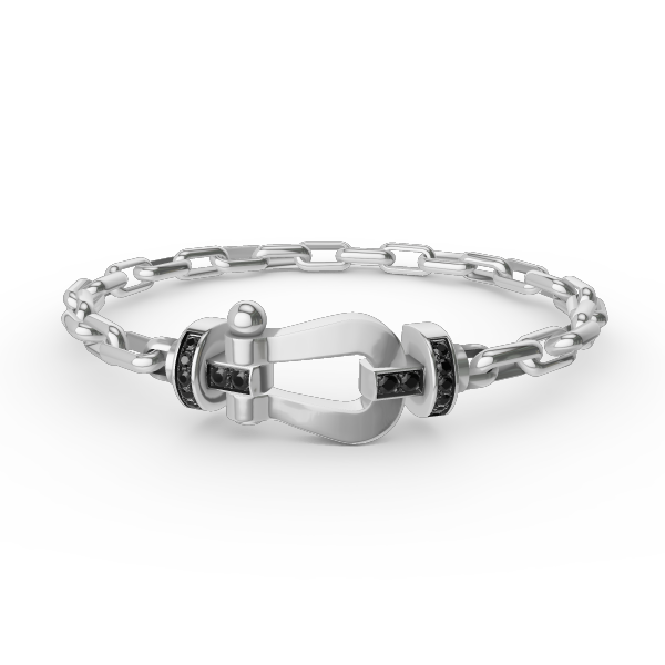 [Baslove]FORCE LARGE HORSESHOE CLASP  METAL BRACELET