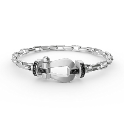 [Baslove]FORCE LARGE HORSESHOE CLASP  METAL BRACELET